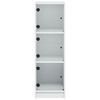 vidaXL Highboard with Glass Doors White 35x37x109 cm