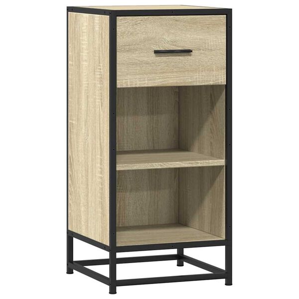 vidaXL Sideboard Sonoma Oak 35.5x35x76 cm Engineered Wood and Metal