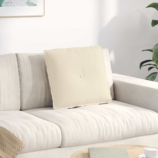 vidaXL Back Pillow Beige 50 x 45 cm Microfibre Fabric