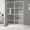 vidaXL Walk-in Shower Wall White 140x195 cm Clear ESG Glass
