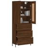 vidaXL Highboard Brown Oak 69.5x34x180 cm Engineered Wood