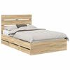 vidaXL Bed Frame with Drawer Sonoma Oak 120 x 200 cm Engineer Wood