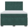 vidaXL Box Spring Bed with Mattress Dark Green 140x190 cm Velvet