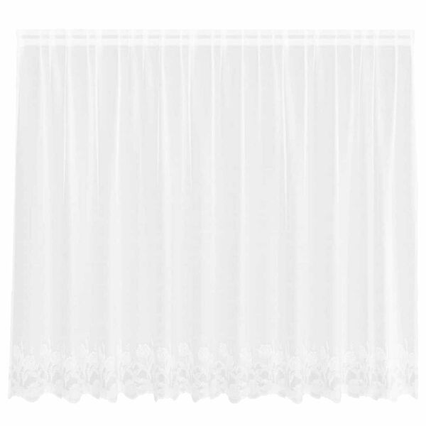 vidaXL Lace Curtain with Curtains Floral White 180 x 300 cm Polyester
