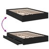 vidaXL Bed Frame with Drawers without Mattress Black 150x200 cm King Size