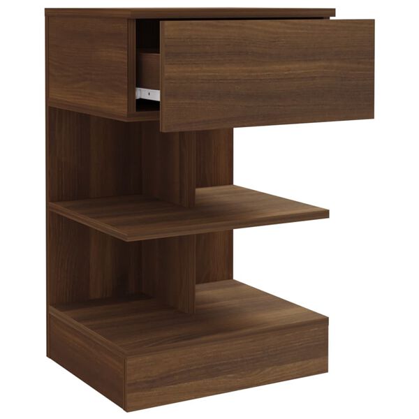 vidaXL Bedside Cabinet Brown Oak 40x35x65 cm Engineered Wood