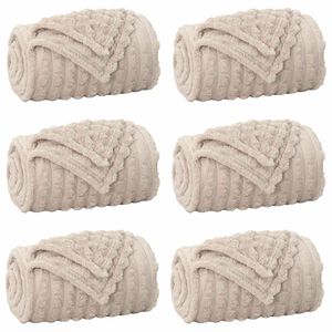 vidaXL Throw Blankets 6 pcs Beige 150 x 130 cm 2.85 kg Fleece