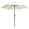 vidaXL Garden Parasol with LED Lights and Aluminium Pole 300 cm Sand White