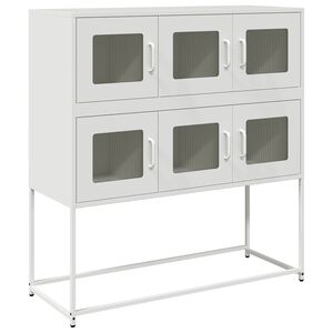 vidaXL Sideboard White 100,5x39x107 cm Cold-rolled Steel