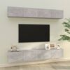 vidaXL Wall TV Cabinets 4 pcs Concrete Grey 100x30x30 cm