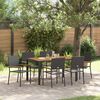 vidaXL Garden Dining Set 7 pcs Black Poly Rattan