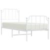 vidaXL Metal Bed Frame without Mattress with Footboard&nbsp;White 80x200cm