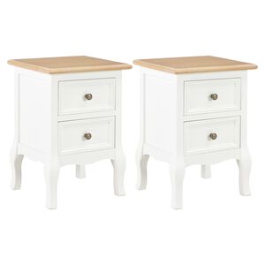 vidaXL Bedside Cabinet 2 pcs White 35x30x49 cm MDF