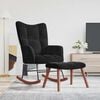 vidaXL Rocking Chair with Footstool 2 pcs Black Velvet