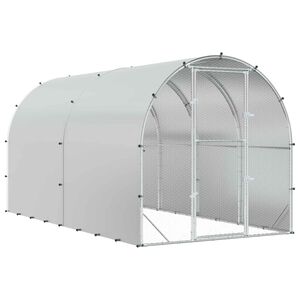 vidaXL Chicken Coop Silver 400 x 200 x 200 cm Galvanised Steel