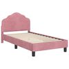 vidaXL Children's Bed Frame with Headboard Pink 80 x 160 cm Velvet