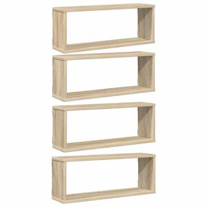 vidaXL Wall Cube Shelf 4 pcs Sonoma Oak 60x15x23 cm Engineered Wood