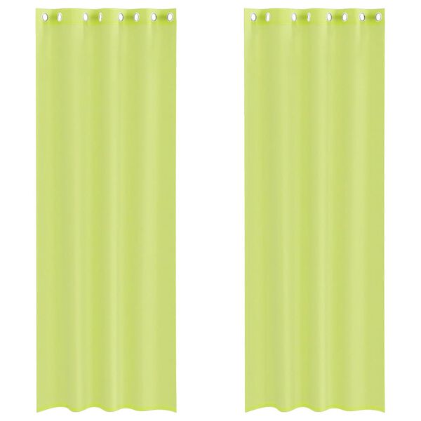 vidaXL Voile Curtains with Grommets 2 pcs Apple Green 140x300 cm