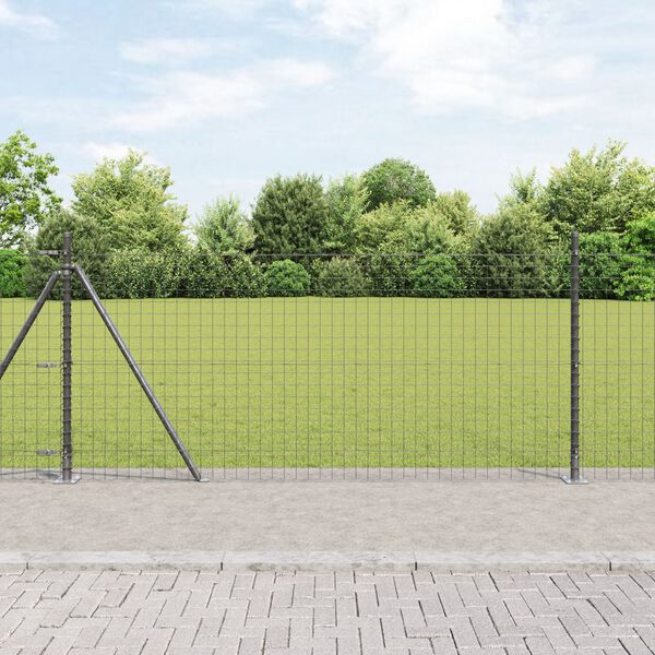 vidaXL Fence Post Other 52 pcs Grey 3.2 x 3.2 x 110 cm Steel