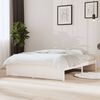 vidaXL Bed Frame without Mattress White Solid Wood 135x190 cm Double Double
