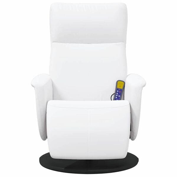 vidaXL Massage Recliner Chair White 71 x 90 x 105 cm Faux Leather