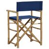 vidaXL Folding Director's Chairs 2 pcs Blue Bamboo and Fabric