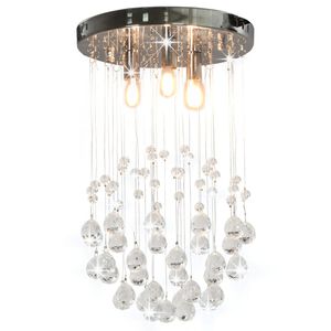 vidaXL Ceiling Lamp | Silver and Transparent | Metal and Acrylic | Medium