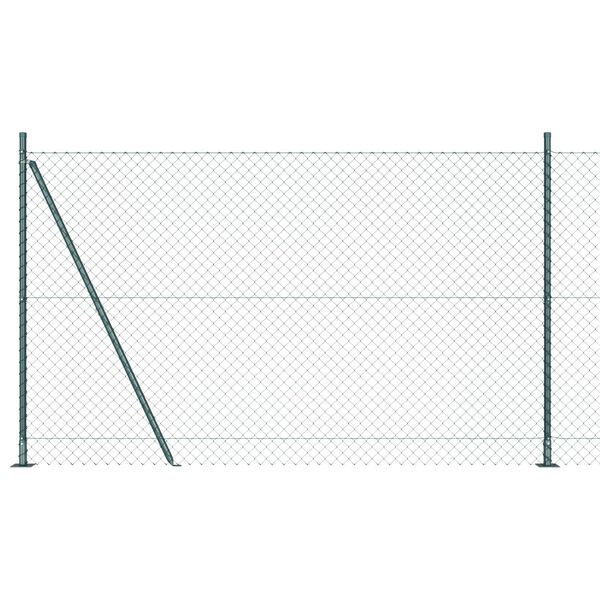 vidaXL Fence Post Green 10 x 1.4 m (60 x 60 mm mesh) Steel and PVC