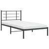 vidaXL Metal Bed Frame without Mattress with Headboard Black 100x200cm