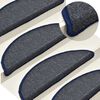 vidaXL Stair Mats 15 pcs 56x17x3 cm Dark Grey and Blue Half Round