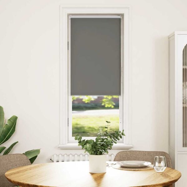 vidaXL Roller Blind Blackout Grey 50x130 cm Fabric Width 45.7 cm Polyester