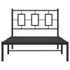 vidaXL Metal Bed Frame without Mattress with Headboard Black 100x200cm