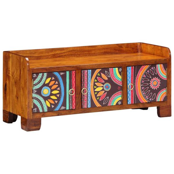 vidaXL Shoe Cabinet Multicolour 90 x 35 x 40 cm Solid Acacia Wood