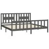 vidaXL Bed Frame without Mattress Grey Solid Wood Pine Super King Size