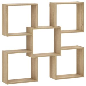 vidaXL Wall Shelf Sonoma Oak 99.5 x 17 x 91 cm Engineered Wood