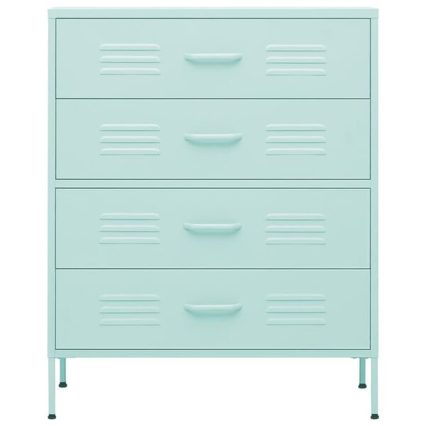 vidaXL Chest of Drawers Mint 80x35x101.5 cm Steel