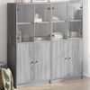 vidaXL Bookcase with Doors Grey Sonoma 136x37x142 cm Engineered Wood
