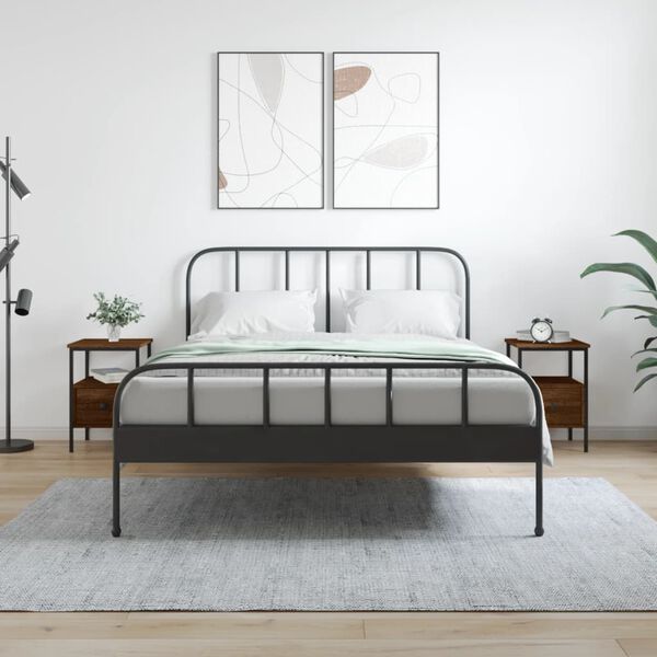 vidaXL Bedside Cabinets 2 pcs Brown Oak 34x36x50 cm Engineered Wood