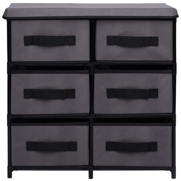 vidaXL Storage Cabinet with 6 Drawers 55x29x55 cm Grey Steel