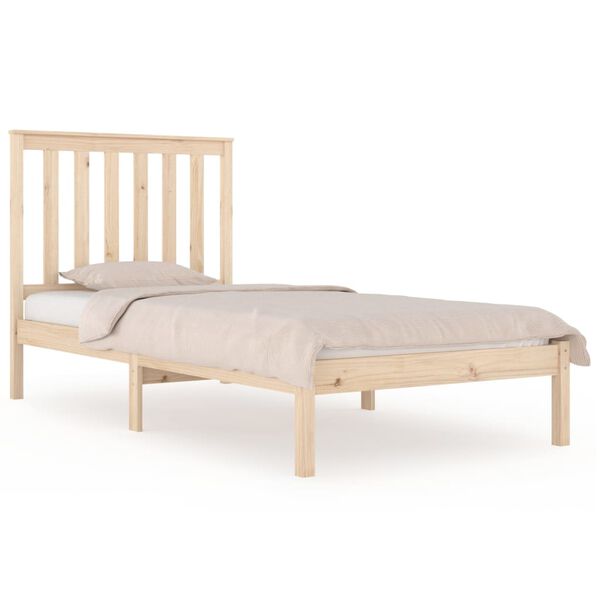 vidaXL Bed Frame without Mattress Solid Wood 100x200 cm (810007+818505)