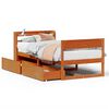 vidaXL Bed Frame without Mattress Wax Brown 75x190 cm Small Single Solid Wood Pine