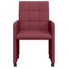 vidaXL Dining Chairs with Wheels 2 pcs Wine red 58 x 65 x 94 cm Fabric