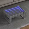 vidaXL Coffee Table with Infinity LED Grey Sonoma 70x53x30 cm
