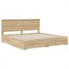 vidaXL Bed Frame with Drawer Sonoma Oak 200 x 200 cm Engineered Wood