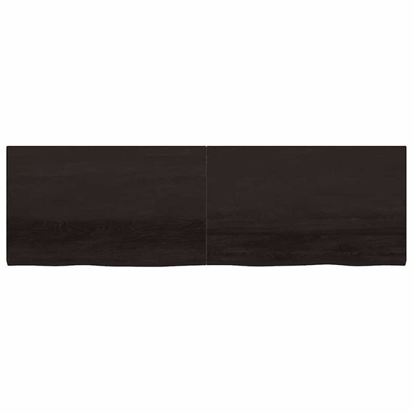 vidaXL Bathroom Countertop Dark Brown 200x60x(2-4) cm Treated Solid Wood