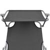 vidaXL Folding Sun Lounger with Canopy Grey Aluminium