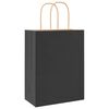 vidaXL Paper Bags 250 pcs with Handles Black 21x11x28 cm