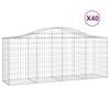 vidaXL Arched Gabion Baskets 40 pcs 200x50x80/100 cm Galvanised Iron