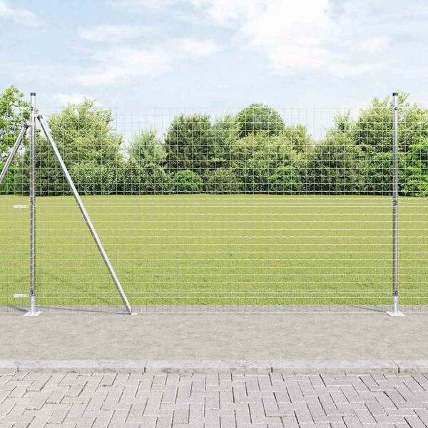 vidaXL Fence Post Other 26 pcs Grey 3.2 x 3.2 x 88.5 cm Steel
