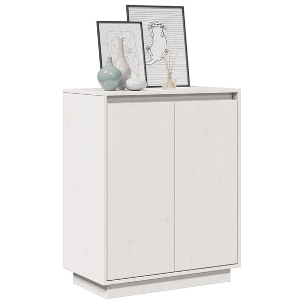 vidaXL Sideboard White 60x34x75 cm Solid Wood Pine